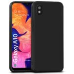 Ultra Slim Soft Rubberised Back Case Cover for Samsung Galaxy A10 | Inner Velvet Fabric Lining | Matte Silicone Flexible Camera Protection Back Case - Black