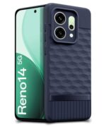 Back Cover for Oppo Reno 14 5G with Hexa Cube Design (Blue) - Image 3