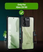 iQOO Z9 5G | Back Case Cover Shock Proof Clear Protective 360 Degree Camera Protection | Transparent Hybrid Back Case Cover - Earthy Black - Image 3