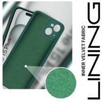 Back Cover for Apple iPhone 15 Plus | Ultra Slim Soft Rubberised Case | Inner Velvet Fabric Lining | Matte Silicone Flexible Mobile Case | Camera Protection - Green - Image 5