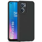 Ultra Slim Soft Rubberised Back Cover Case for 1+ OnePlus Nord CE 2 5G Ultra | Inner Velvet Fabric Lining | Matte Silicone Flexible Camera Protection Back Cover - Black