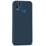 kelpuj Back Cover for Infinix Hot 10 Play | Ultra Slim Soft Rubberised Case | Inner Velvet Fabric Lining | Matte Silicone Flexible Mobile Case | Camera Protection - Blue - Image 4