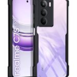Shock Proof Clear Protective Back Case for Realme C75 5G | Realme C73 5G | Realme Narzo 80 Lite 5G | 360 Degree Camera Protection | Transparent Hybrid Back Case Mobile Cover - Black