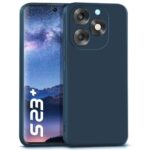 kelpuj Back Cover for Itel S23 Plus | Ultra Slim Soft Rubberised Case | Inner Velvet Fabric Lining | Matte Silicone Flexible Mobile Case | Camera Protection - Blue