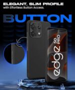 kelpuj Slim Frameless Back Cover for Motorola Moto Edge 50 Pro | Ultra Thin Lightweight Design & Camera Protection | Soft Matte Silicone Flexible Mobile Case (Black) - Image 7