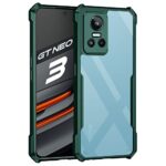 Shockproof Crystal Clear Realme GT Neo 3 5G Back Cover Case | 360 Degree Protection | Transparent Mobile Back Cover Case for Realme GT Neo 3 5G | Hybrid PC + TPU (Green Bumper)
