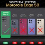 Shock Proof Flip Cover Back Case for Motorola Moto Edge 50 5G | Magnetic Wallet Leather Case with Stand - Image 3