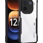 Shock Proof Clear Mobile Back Cover Case for iQOO 12 5G | AirEDGE Technology | Hard | Hybrid PC + TPU | Full Armour Device & Camera Protection - Black