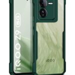 Shock Proof Clear Back Case Mobile Cover for iQOO Z9 5G (Hard | Hybrid PC + TPU | Full Armour Device & Camera Protection | Green)