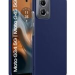 Slim Frameless Back Cover for Motorola Moto G34 5G | Moto G45 5G | Ultra Thin Lightweight Design & Camera Protection | Soft Matte Silicone Flexible Mobile Case (Blue)