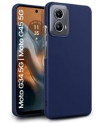 Slim Frameless Back Cover for Motorola Moto G34 5G | Moto G45 5G | Ultra Thin Lightweight Design & Camera Protection | Soft Matte Silicone Flexible Mobile Case (Blue)