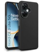 Slim Frameless Back Cover for 1+ OnePlus Nord CE 3 Lite 5G | Ultra Thin Lightweight Design & Camera Protection | Soft Matte Silicone Flexible Mobile Case (Black)