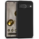 Back Cover for Google Pixel 7 | Ultra Slim Soft Rubberised Case | Inner Velvet Fabric Lining | Matte Silicone Flexible Mobile Case | Camera Protection - Black