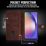Shock Proof Flip Cover Back Case for Samsung Galaxy A54 5G | Magnetic Wallet Leather Case with Stand - Image 7