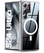 Ultra-Hybrid Back Case Cover for Samsung Galaxy S24 Ultra 5G | Compatible with MagSafe | Drop and Camera Protection | Shock Proof Crystal Clear Mobile Back Case (PC+TPU, Transparent)