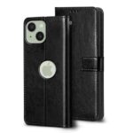 Shock Proof Flip Cover Back Case for Iphone 15 | Magnetic Wallet Leather Case with Stand