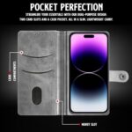 Shock Proof Flip Cover Back Case for Iphone 14 Pro Max | Magnetic Wallet Leather Case with Stand - Image 7