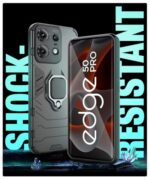 Shock Proof Back Case Mobile Cover for Motorola Moto Edge 50 Pro | Back Cover Case (Tough Armor | Hybrid PC + TPU | Ring Holder & in-Built Kickstand | Black) - Image 7