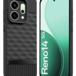 Back Cover for Oppo Reno 14 5G with Hexa Cube Design (Black)