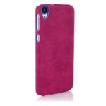 Premium Handmade Weathered Leather Texture Collection Back Case Cover for HTC Desire 820 (Textured Purple)