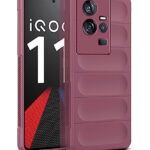 Ultimate Silicon Back Cover Case for iQOO 11 5G | Military Grade Drop Protection Shockproof Bumper | Anti-Slip Grip | Scratch Proof Micro-Fibre Cloth Inside (Crimson Red)