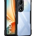 Shock Proof Clear Back Cover Case Mobile Cover for Vivo Y100 5G | Vivo T2 5G (Hard | Hybrid PC + TPU | Full Armour Device & Camera Protection | Black)