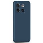 Back Cover for 1+ OnePlus 10T 5G | Ultra Slim Soft Rubberised Case | Inner Velvet Fabric Lining | Matte Silicone Flexible Mobile Case | Camera Protection - Blue - Image 3