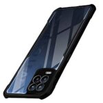 Shock Proof Clear Protective Back Case for Realme 8 4G / Realme 8 Pro - AirEDGE Technology | 360 Degree Camera Protection | Transparent Hybrid Back Case Mobile Cover - Black