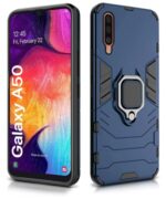 kelpuj Shock Proof Back Case Mobile Cover for Samsung Galaxy A50 | A50s | A30s | Back Cover Case (Tough Armor | Hybrid PC + TPU | Ring Holder & in-Built Kickstand | Blue) - Image 3