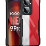 Shock Proof Clear Protective Back Case for iQOO Neo 9 Pro 5G AirEDGE Technology | 360 Degree Camera Protection | Transparent Hybrid Back Case Mobile Cover Black