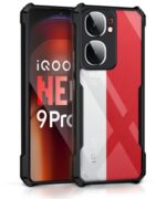 Shock Proof Clear Protective Back Case for iQOO Neo 9 Pro 5G AirEDGE Technology | 360 Degree Camera Protection | Transparent Hybrid Back Case Mobile Cover Black