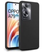 Slim Frameless Back Cover for Oppo A79 5G | Ultra Thin Lightweight Design & Camera Protection | Soft Matte Silicone Flexible Mobile Case (Black)