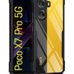 Shock Proof Clear Protective Back Case for Poco X7 Pro 5G - AirEDGE Technology | 360 Degree Camera Protection | Transparent Hybrid Back Case Mobile Cover - Black