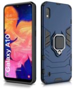 Shock Proof Back Case Mobile Cover for Samsung Galaxy A10 (Armor | Hybrid PC + TPU | Full Protection with Ring Holder Kickstand | Carbon Blue) - Image 3