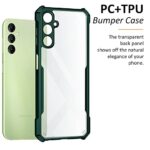 TPU+PC Shock Proof Clear Protective Back Case for Samsung Galaxy A14 5G | A14 4G - Airedge Technology | 360 Degree Camera Protection | Transparent Hybrid Back Case Mobile Cover - Green - Image 7