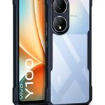 Shockproof Crystal Clear Back Cover Case for Vivo Y100 5G | Vivo T2 5G (Hard | Hybrid PC + TPU | Full Armour Device & Camera Protection | Blue)