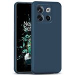 Back Cover for 1+ OnePlus 10T 5G | Ultra Slim Soft Rubberised Case | Inner Velvet Fabric Lining | Matte Silicone Flexible Mobile Case | Camera Protection - Blue