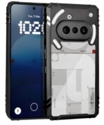 Shock Proof Clear Protective Back Case for Nothing Phone 3a 5G - AirEDGE Technology | 360 Degree Camera Protection | Transparent Hybrid Back Case Mobile Cover - Black