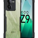 iQOO Z9 5G | Back Case Cover Shock Proof Clear Protective 360 Degree Camera Protection | Transparent Hybrid Back Case Cover - Earthy Black