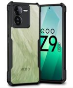 iQOO Z9 5G | Back Case Cover Shock Proof Clear Protective 360 Degree Camera Protection | Transparent Hybrid Back Case Cover - Earthy Black