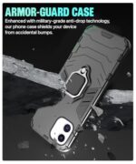 Shock Proof Back Case Mobile Cover for Apple iPhone 11 (6.1-inch) (Armor | Hybrid PC + TPU | Full Protection with Ring Holder Kickstand | Carbon Black) - Image 7
