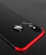 Plastic 3 in 1 Double Dip Super Slim Hybrid All Angle Protection Lightweight Matte Hard Back Cover for Apple iPhone X/iPhone Xs (Black and Red), Black