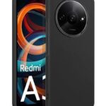 Slim Frameless Back Cover for Mi Redmi A3 | Redmi A3X | Poco C61 | Ultra Thin Lightweight Design & Camera Protection | Soft Matte Silicone Flexible Mobile Case (Black)