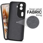 kelpuj Back Cover for Oppo Reno 11 Pro 5G | Ultra Slim Soft Rubberised Case | Inner Velvet Fabric Lining | Matte Silicone Flexible Mobile Case | Camera Protection - Black - Image 5