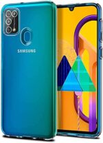 Flexible Shockproof Crystal Clear TPU Back Cover Case Full Protection with Cushioned Edges Clear TPU Back Case Cover for Samsung Galaxy M31 / F41 / M31 Prime Transparent