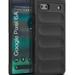 Ultimate Silicon Back Cover Case for Google Pixel 6A | Military Grade Drop Protection Shockproof Bumper | Anti-Slip Grip | Scratch Proof Micro-Fibre Cloth Inside (Pitch Black)