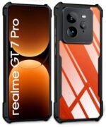 kelpuj Shock Proof Clear Protective Back Case for Realme GT 7 Pro 5G - AirEDGE Technology | 360 Degree Camera Protection | Transparent Hybrid Back Case Mobile Cover - Black - Image 5
