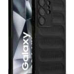 Ultimate Silicone Back Cover Case for Samsung Galaxy S24 Ultra 5G | Heat Dissipation Thin Soft TPU | 360? Camera Protection | Breathable Cooling Holes ? Pitch Black