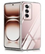 kelpuj Crystal Clear Transparent Back Case Cover for Oppo Reno 12 5G | Full Device & Camera Protection Shockproof TPU | Flexible Silicone Back Cover Case Transparent