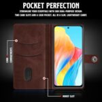 Shock Proof Flip Cover Back Case for Oppo F23 5G | Magnetic Wallet Leather Case with Stand - Image 5